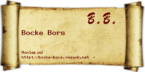 Bocke Bors névjegykártya